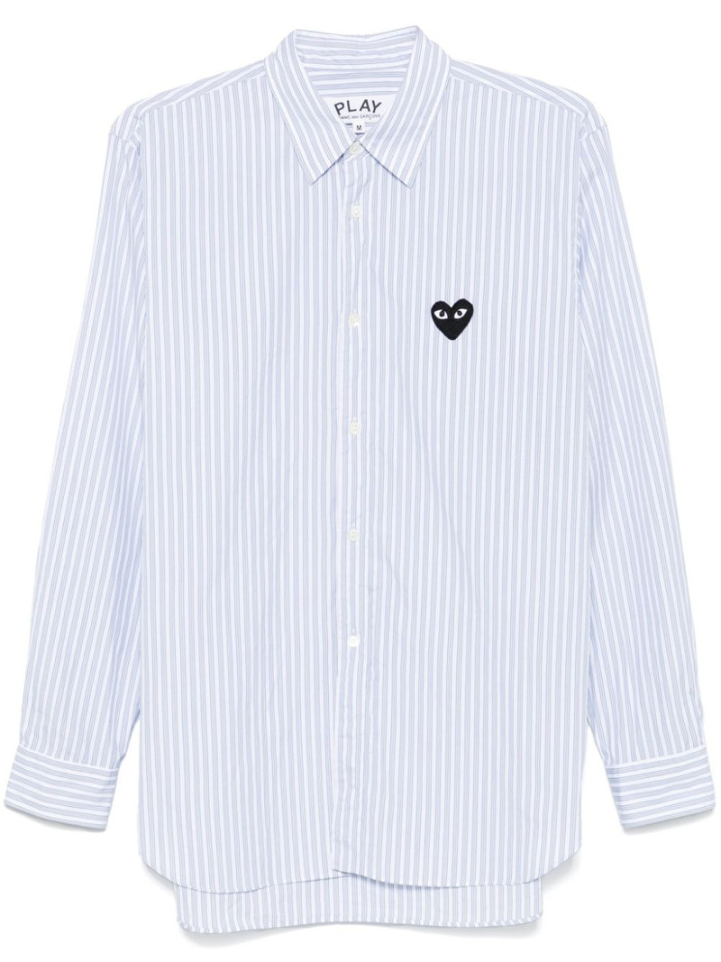 Heart-patch striped shirt 1