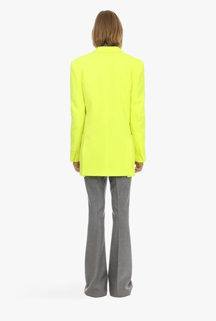 Double-breasted neon yellow blazer - 3