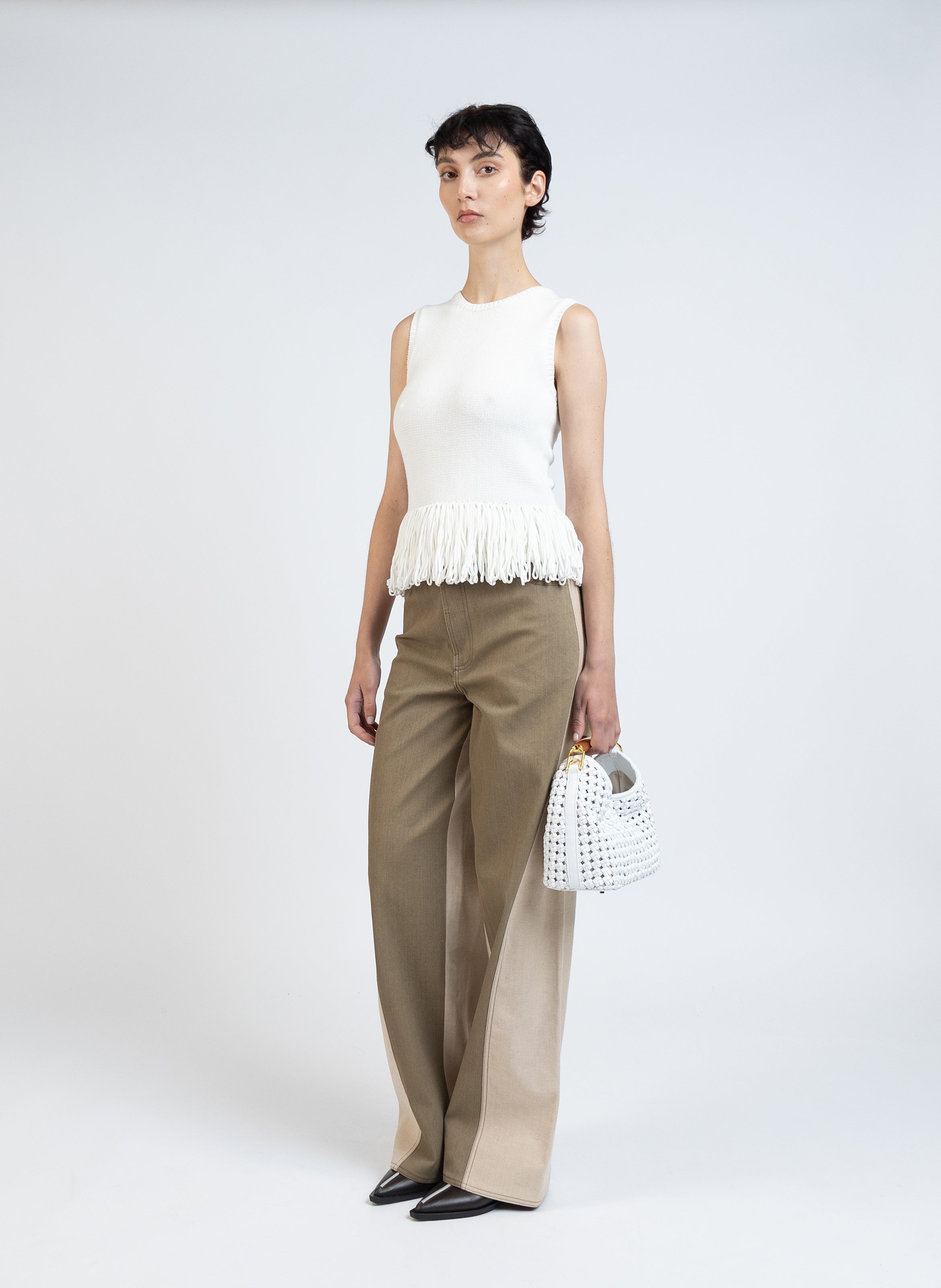 Knit top With Fringe/Off White - 3