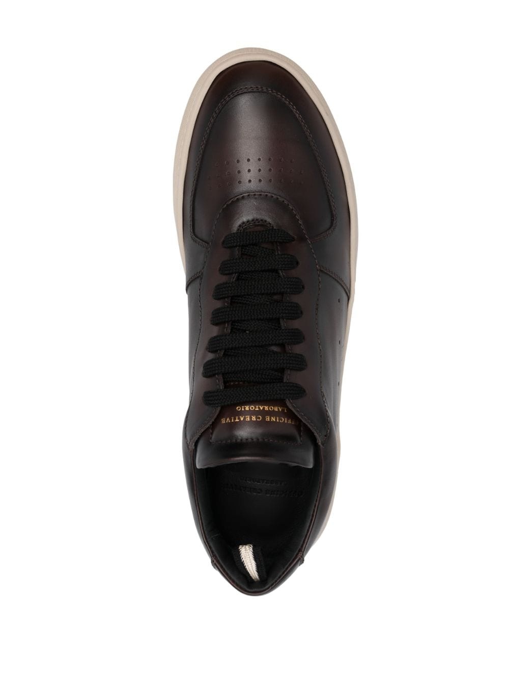 low-top leather sneakers - 4