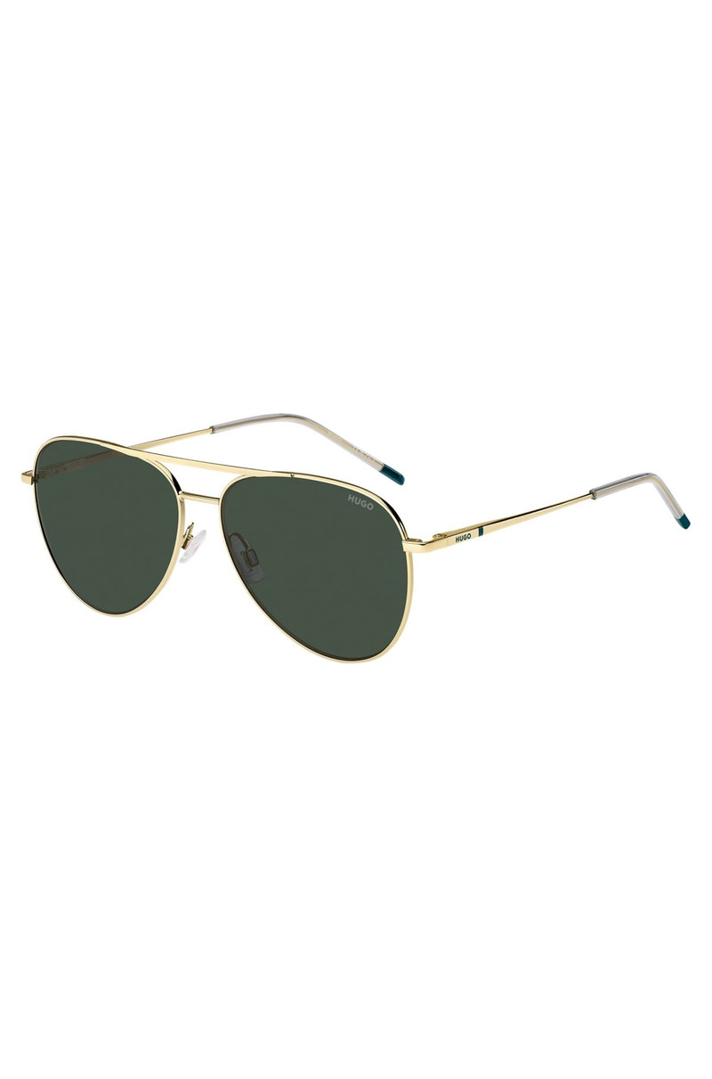 DOUBLE-BRIDGE SUNGLASSES IN GOLD-TONE METAL 1
