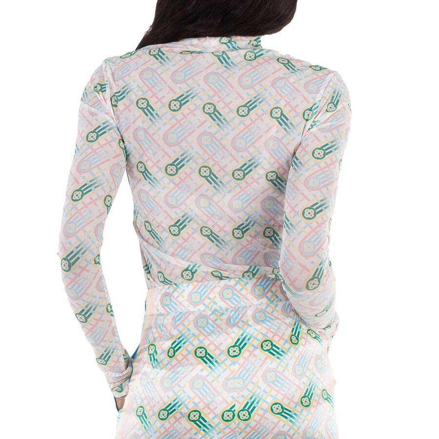 Casablanca Ladies Multicolor Ping Pong Monogram Print Top - 4