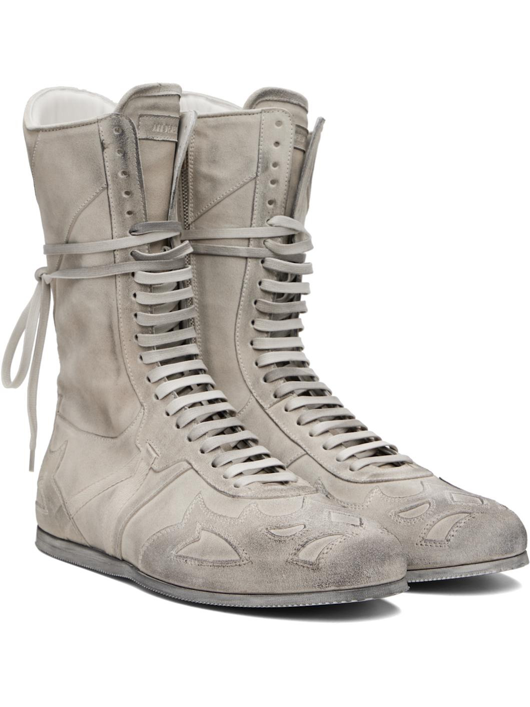 Gray Palne High-Top Boxing Sneakers - 4