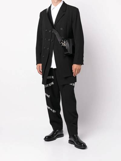 Yohji Yamamoto layered double-breast effect jacket outlook