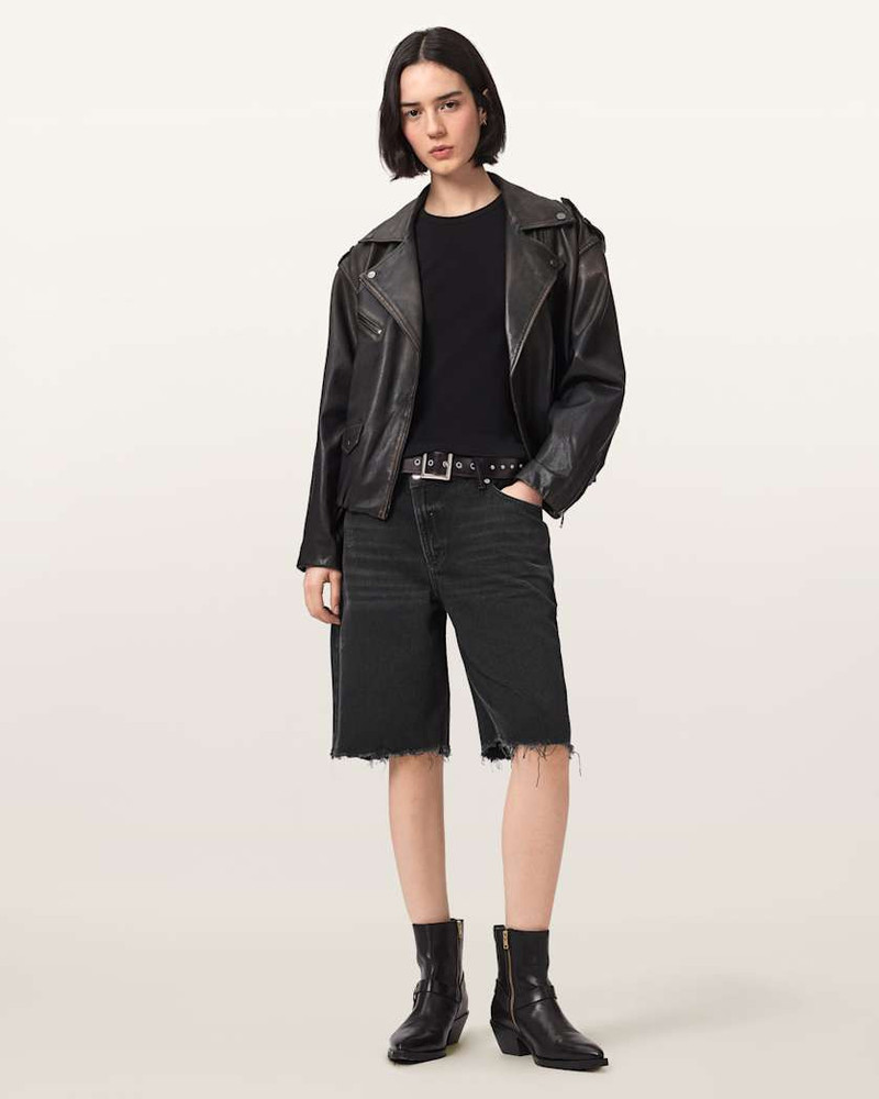 ALLSAINTS AKI CROSSOVER WIDE LEG SHORTS outlook