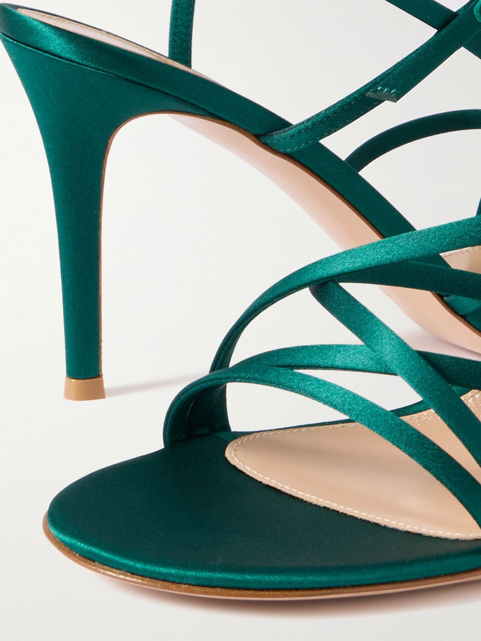 85mm satin sandals Green - 4