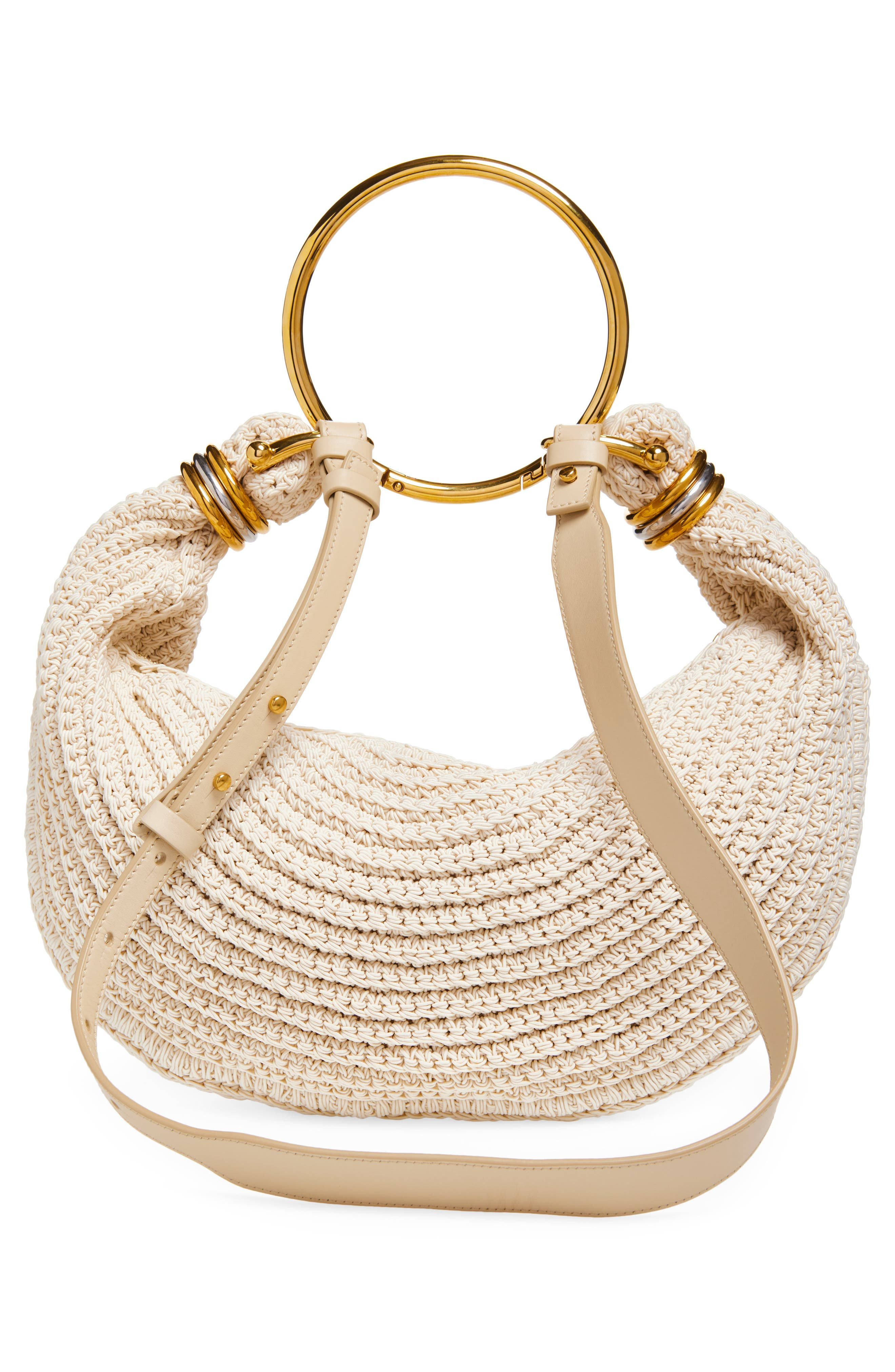Chloé Small Bracelet Crochet Hobo Bag in Deep Ivory at Nordstrom - 4