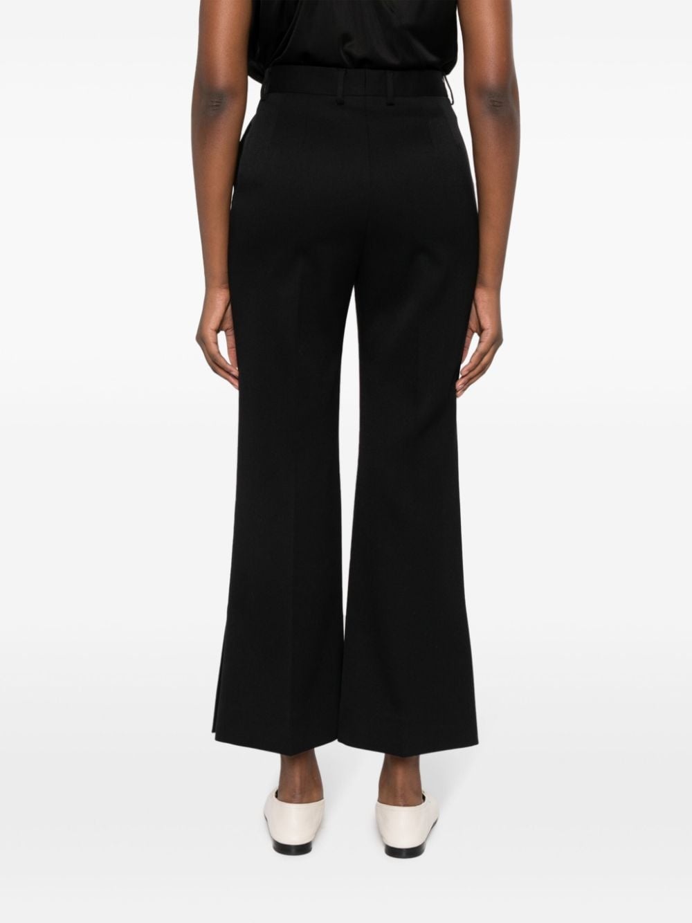 flared cropped wool trousers - 4