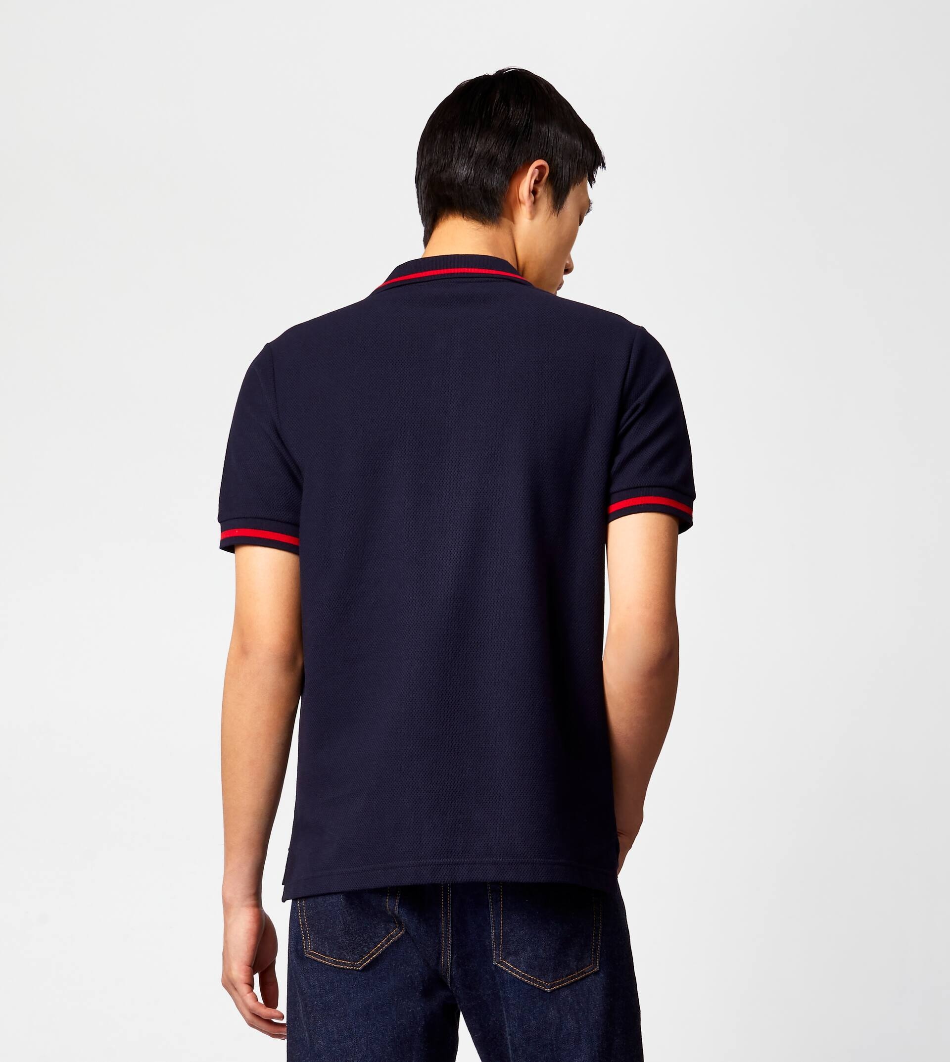 POLO SHIRT IN PIQUET - BLUE - 5