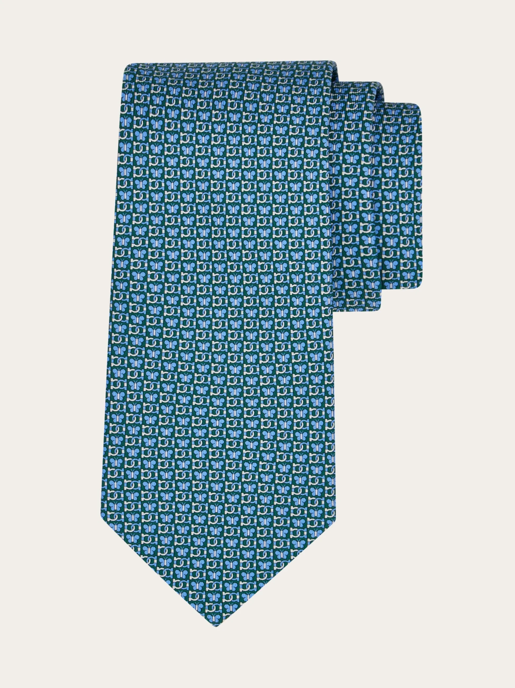 Butterfly print silk tie - 1