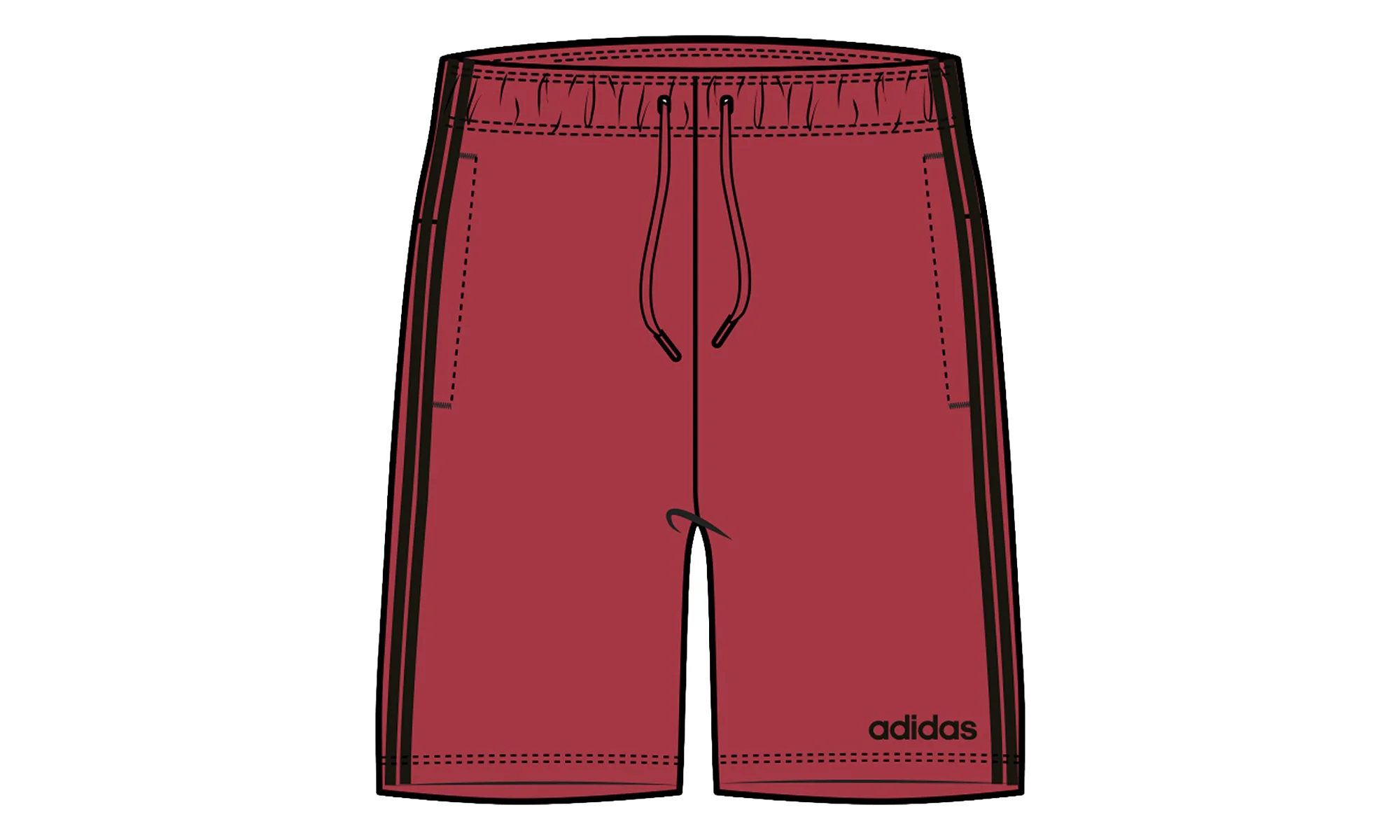 Essentials 3-Stripes Shorts "Scarlet Red / Black" GH7857 - 1