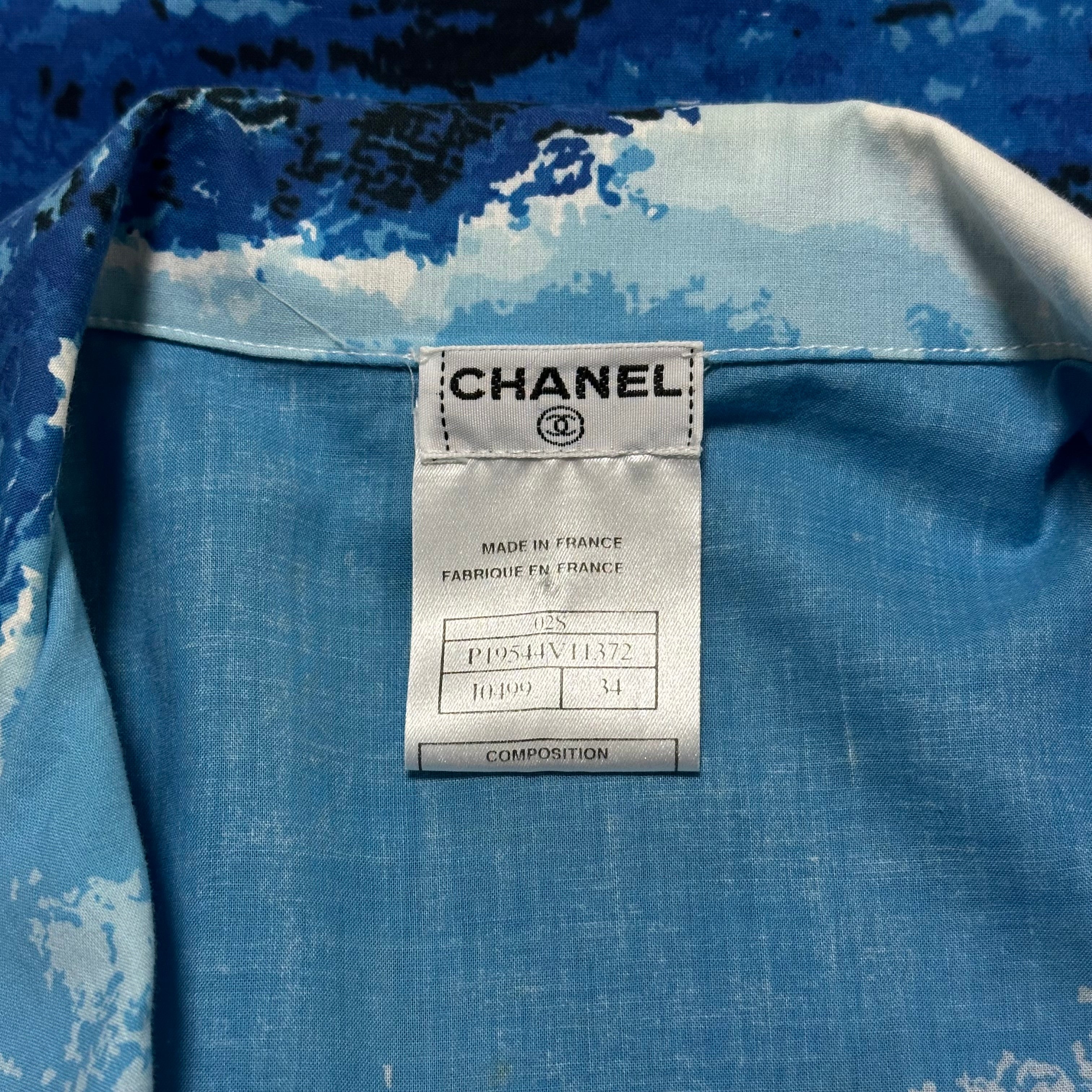 CHANEL Spring Summer 2002 Surf Logo Print Aloha Shirt - 6