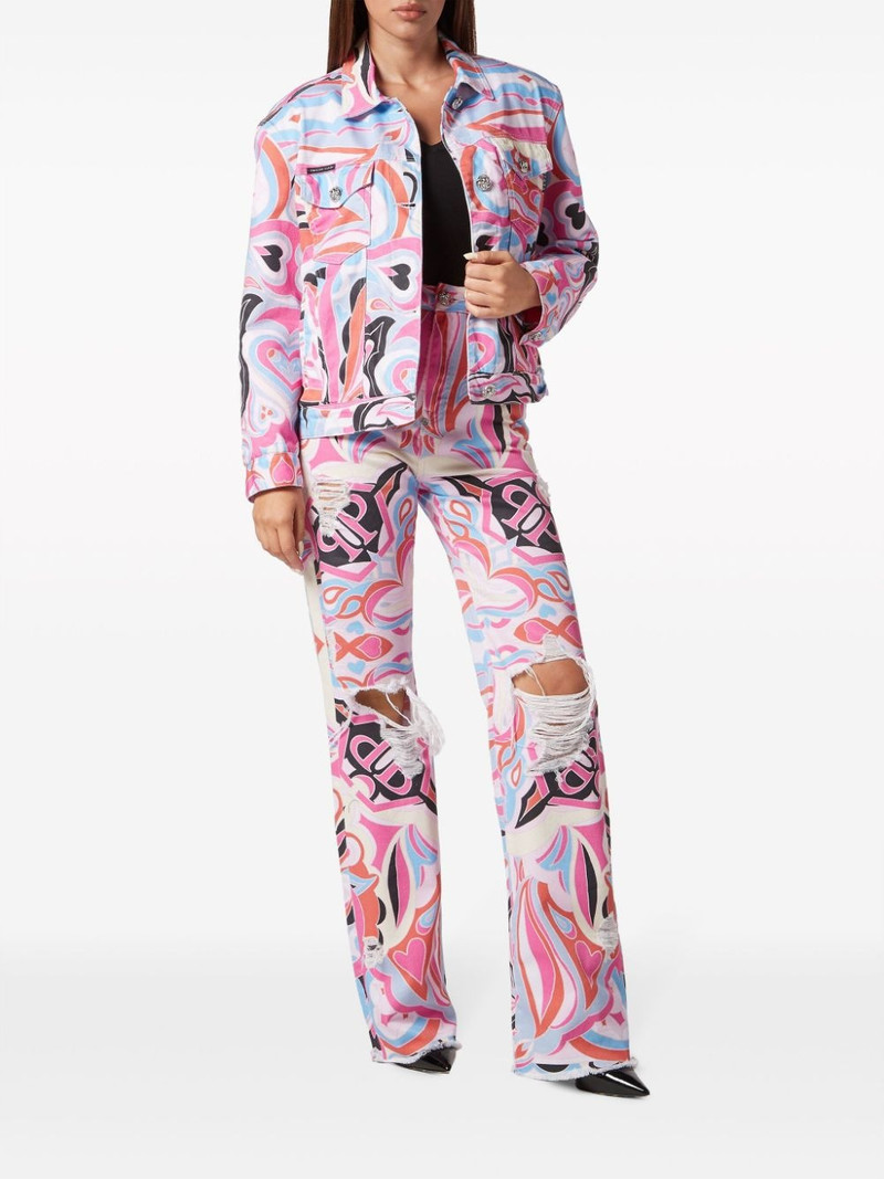 PHILIPP PLEIN Circus cotton denim jacket outlook