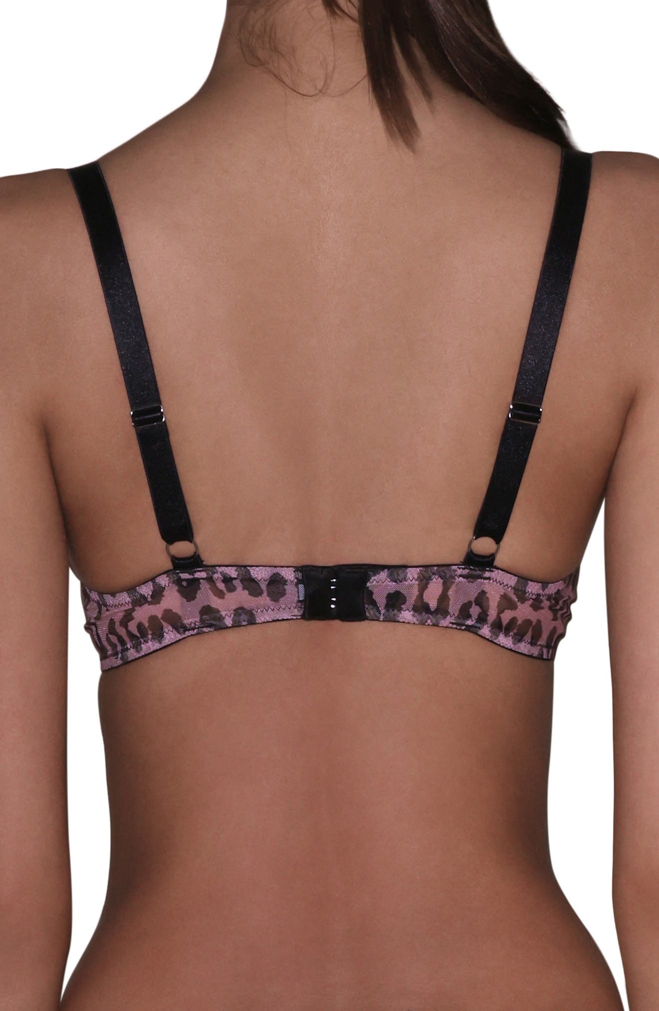 Fleur Du Mal Printed Underwire Sheer Tulle Demi Bra in Leopard Print at Nordstrom - 2