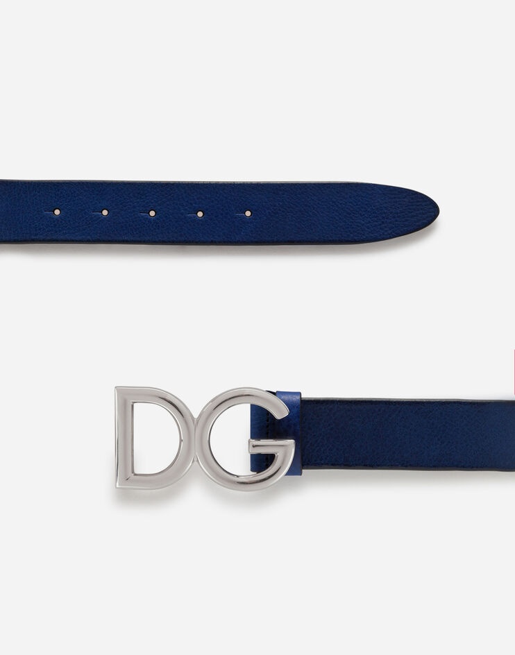 Leather belt with DG logo - 2