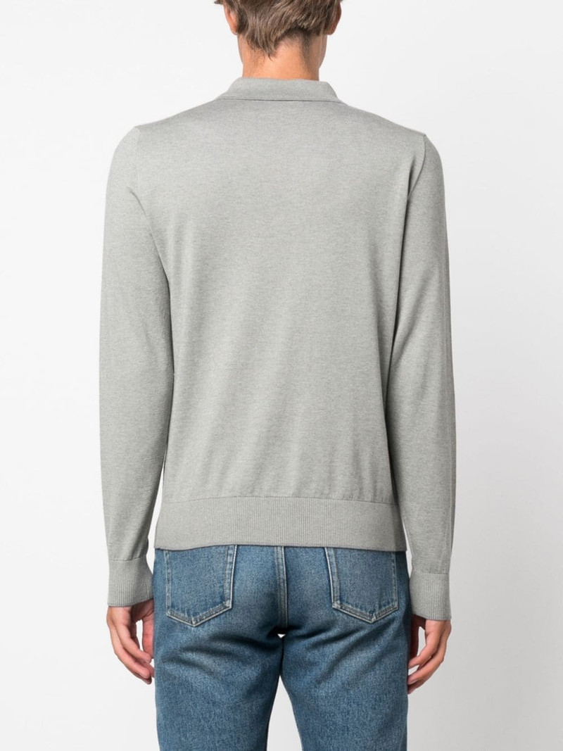 flat-pointed collar button-fastening polo shirt 4