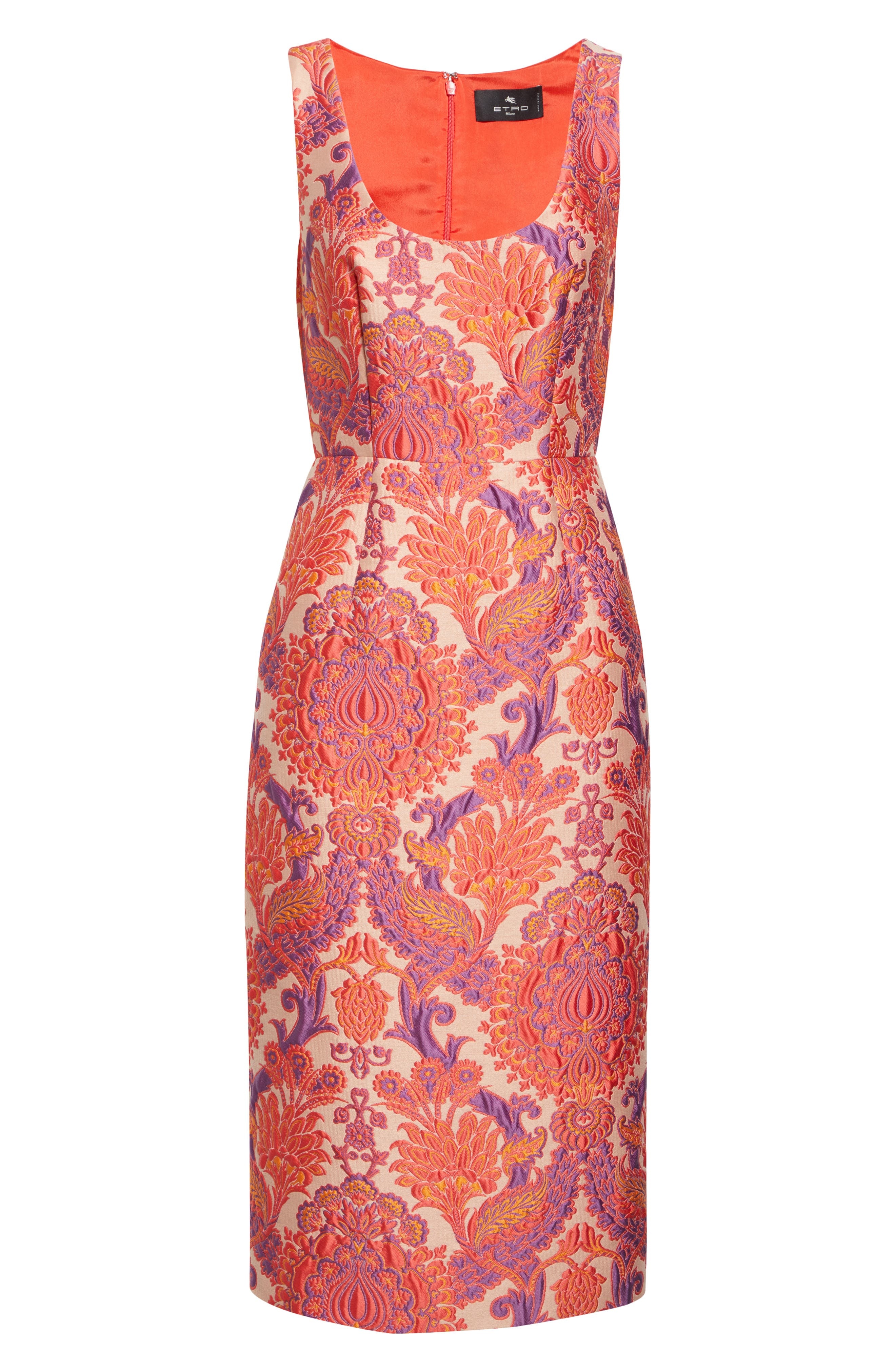 Etro Paisley Metallic Brocade Midi Dress in Var. Multicolor F.do Bianco at Nordstrom - 5