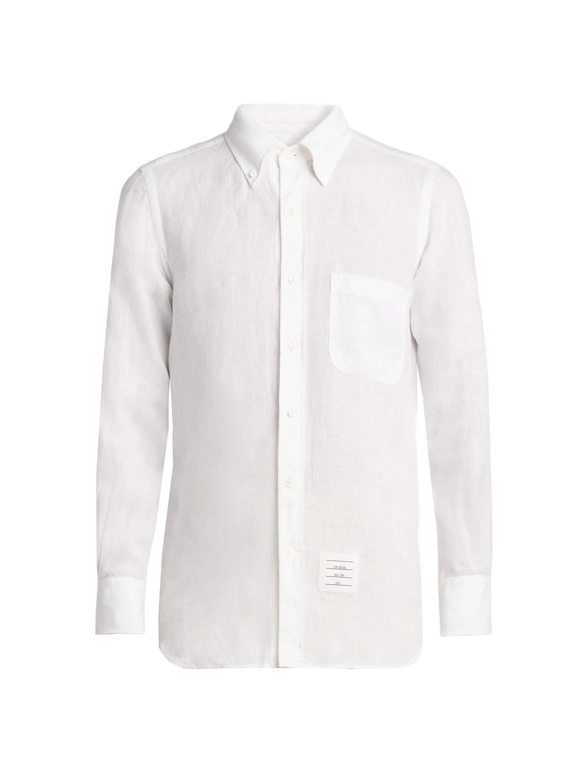 Men's Engineered 4-Bar Linen Straight-Fit Shirt - White - 1
