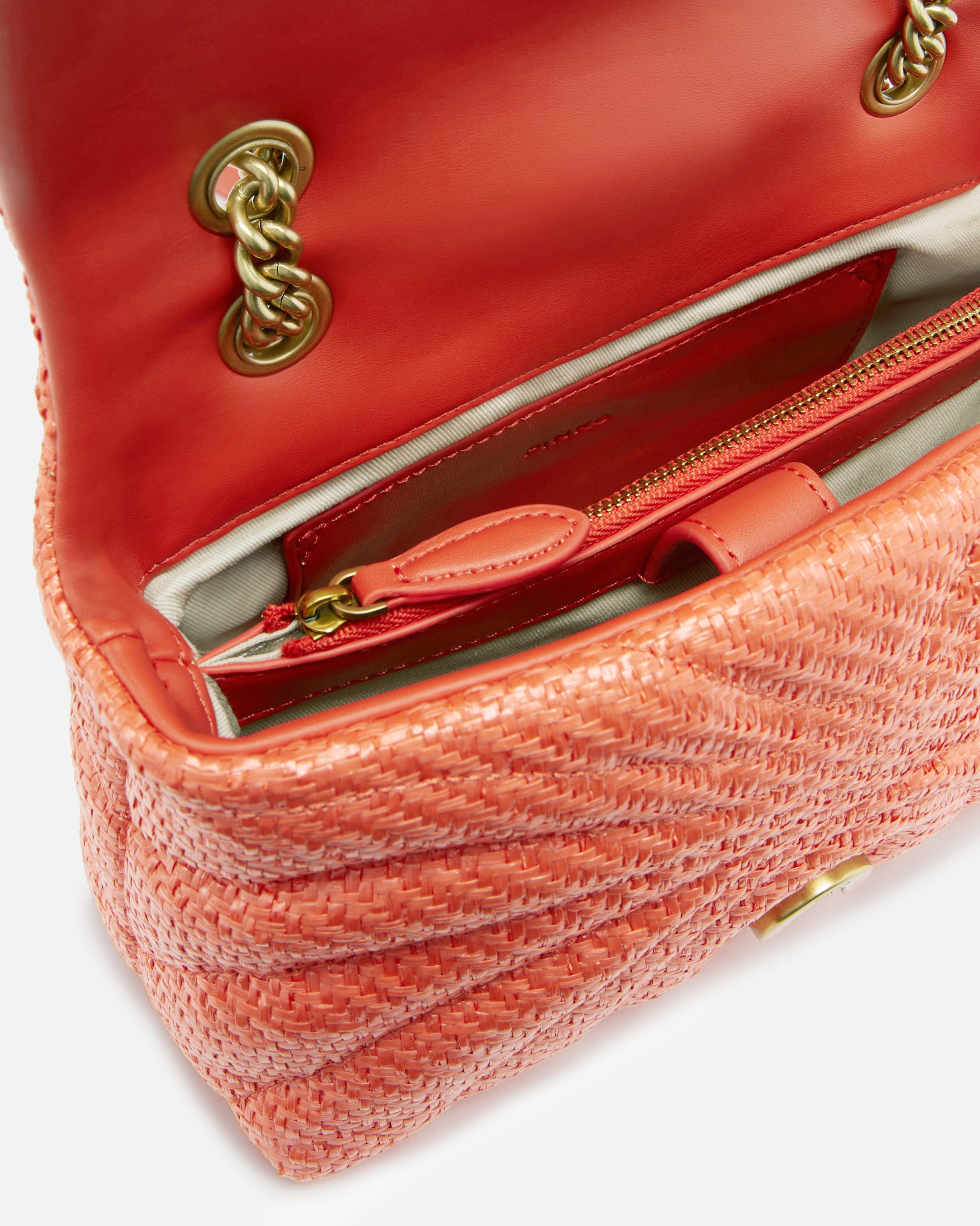 LOVE BAG PUFF MINI RAFFIA SHOULDER BAG WITH CHAIN - 4