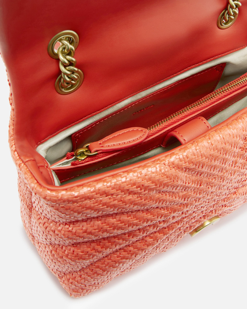 LOVE BAG PUFF MINI RAFFIA SHOULDER BAG WITH CHAIN 4
