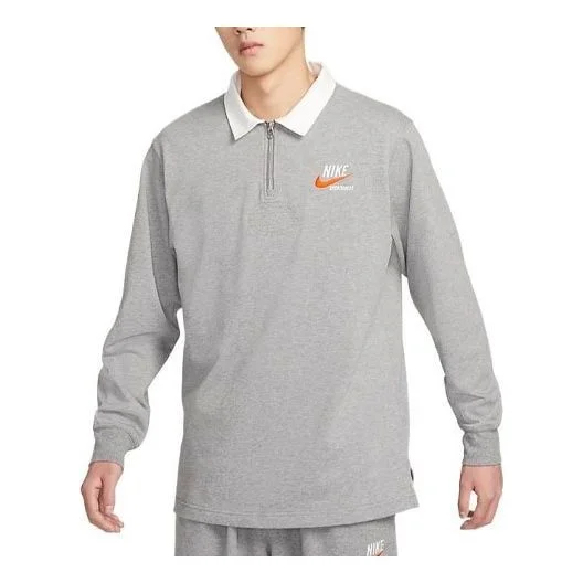 Nike Sportswear Trend Men's Rugby Tops 'Carbon Gray Sail White Pewter Gray' DX6754-091 - 1