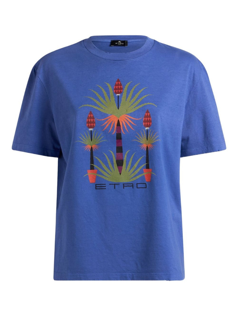plant-print T-shirt 1