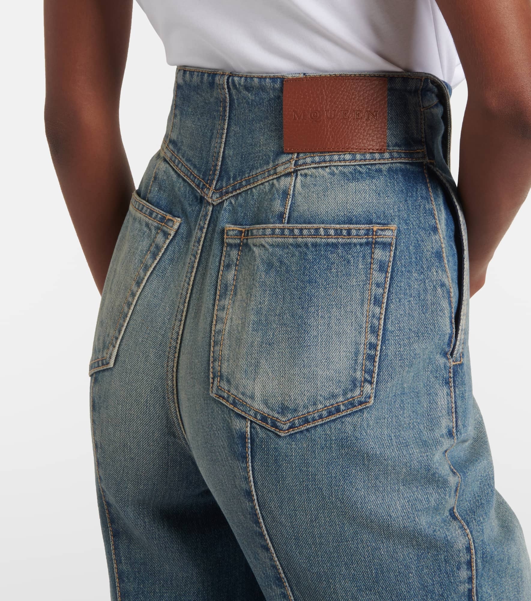Faded high-rise bootcut jeans - 6