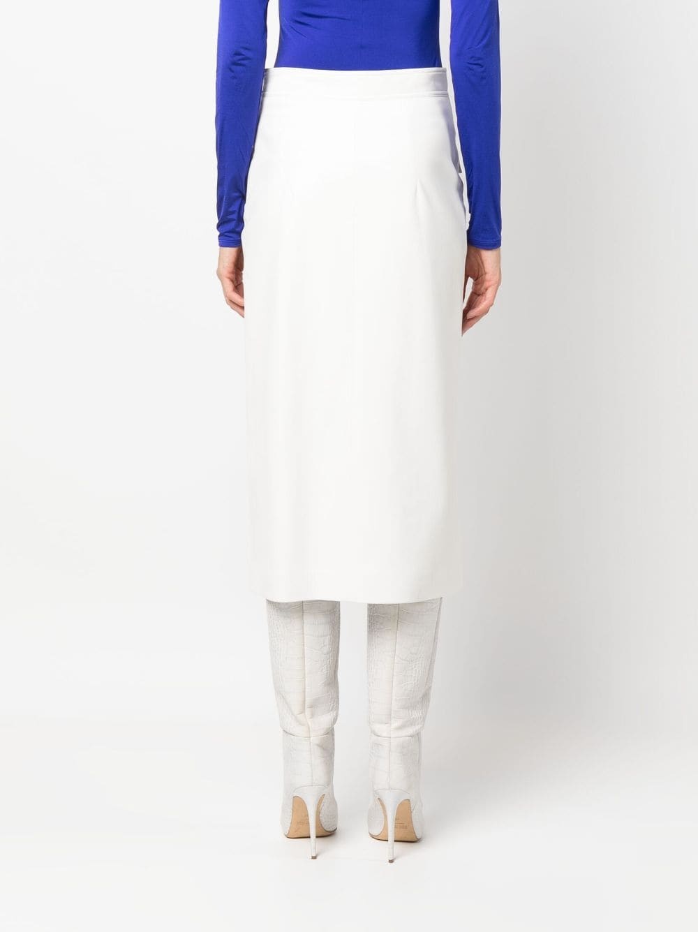 faux-leather midi skirt - 4