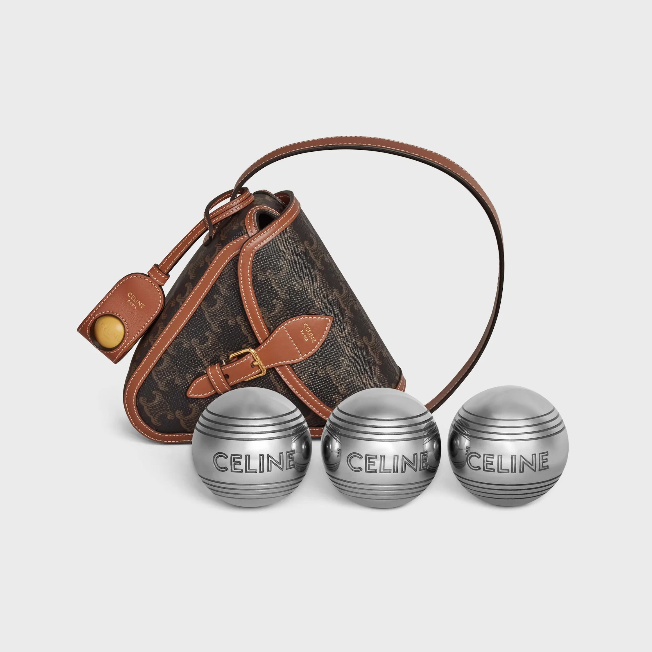 CELINE PETANQUE GAME IN TRIOMPHE CANVAS AND CALFSKIN - 1