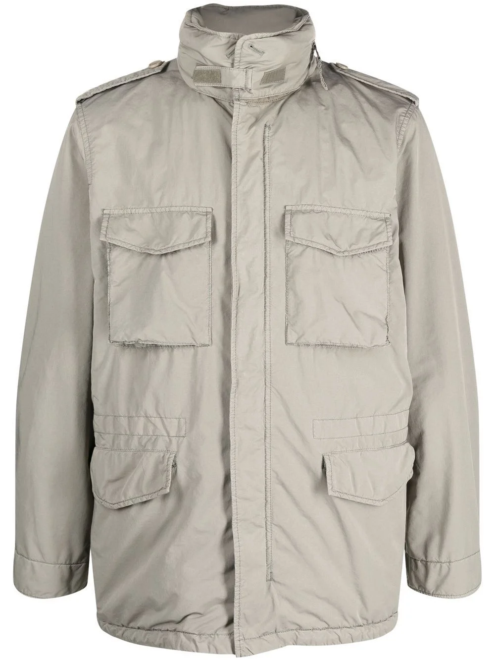 cargo-pocket hooded coat - 1