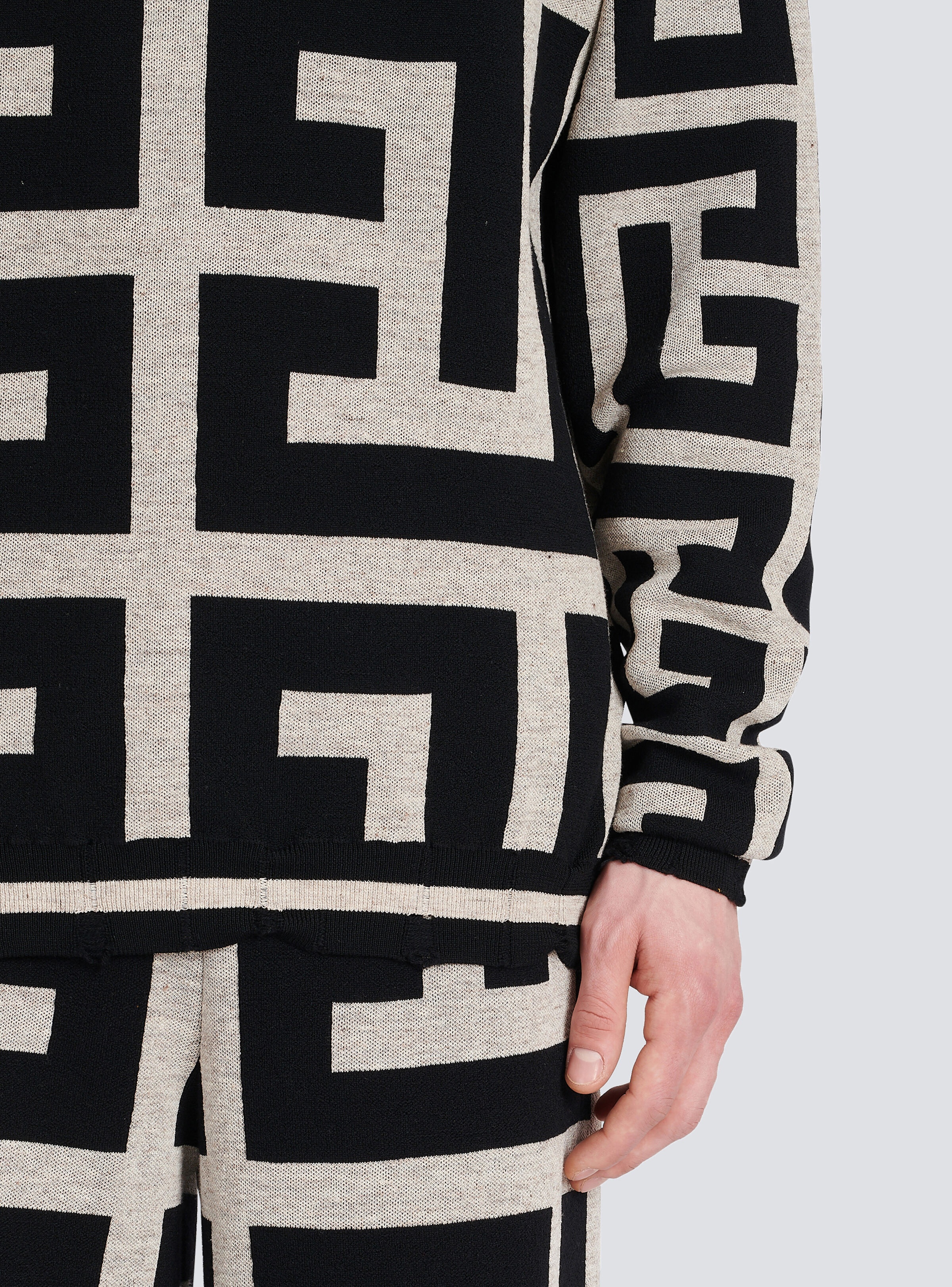 Wool sweater with maxi Balmain monogram - 8