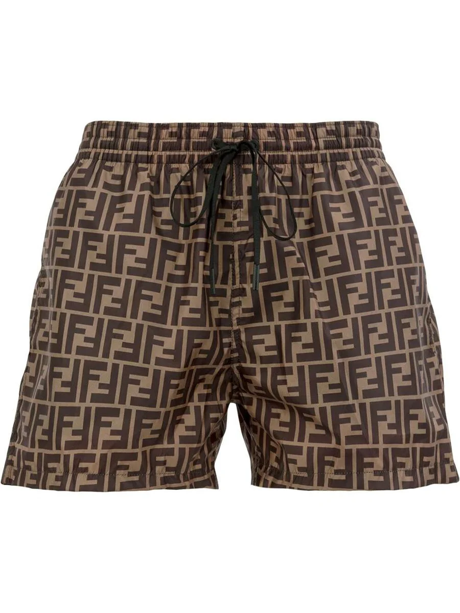 Fendi Tech Fabric With All-Over Ff Pattern Swim Shorts Clothing - 1