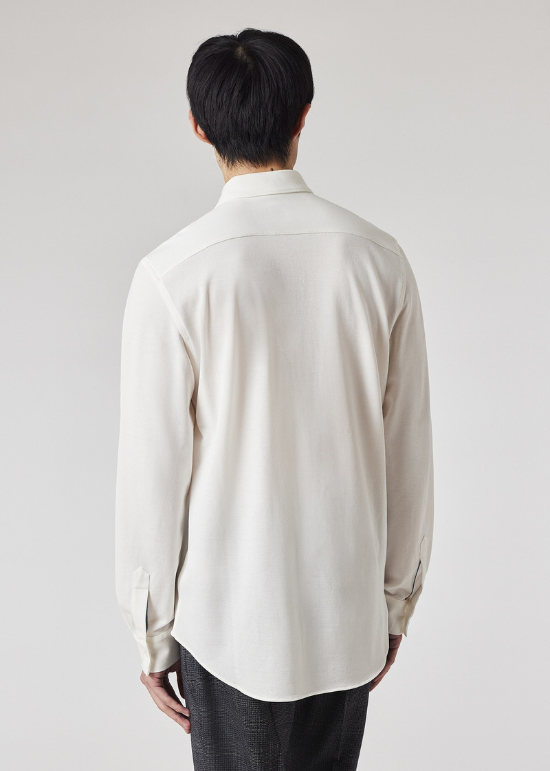 White Cotton Pique Shirt 4