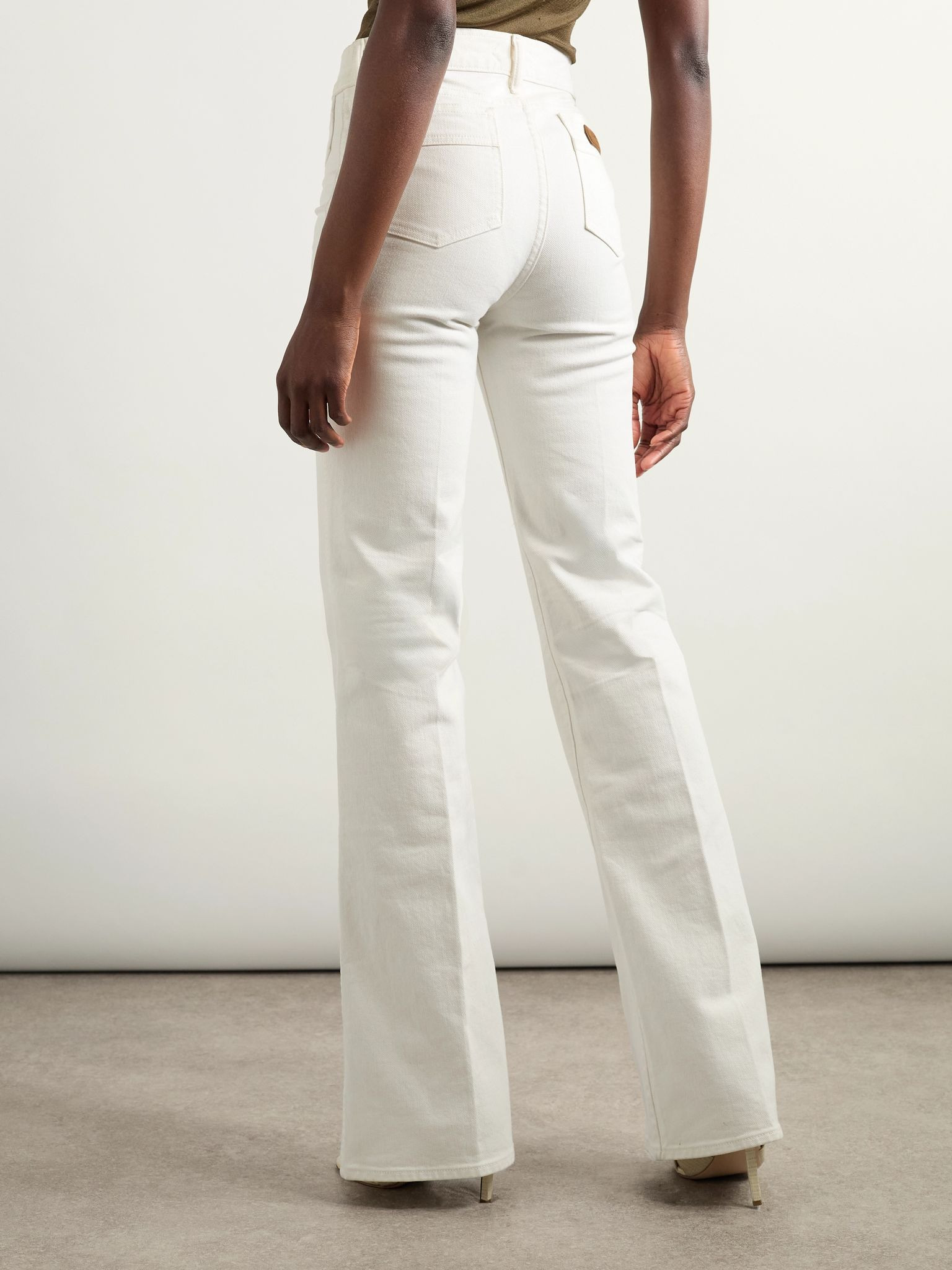 Mid-rise flared denim jeans White - 4