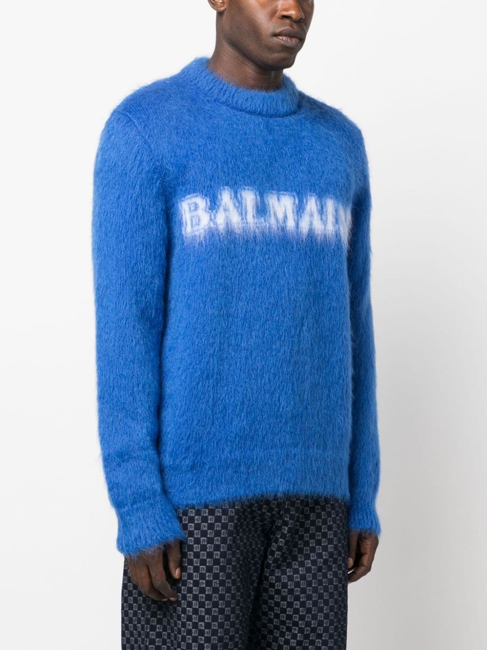 logo-print brushed-finish jumper - 3