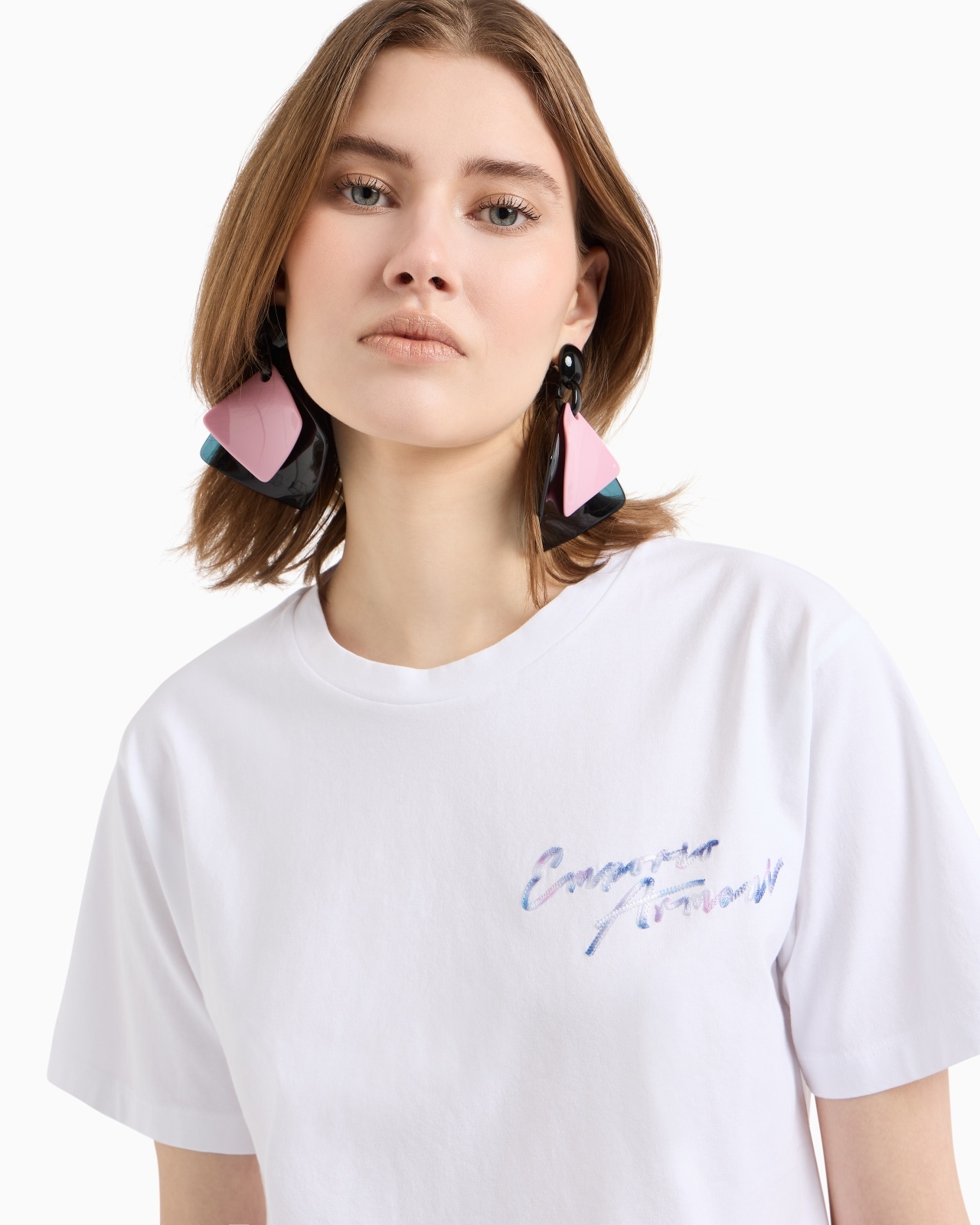 JERSEY T-SHIRT WITH MULTICOLOURED LOGO EMBROIDERY - 5
