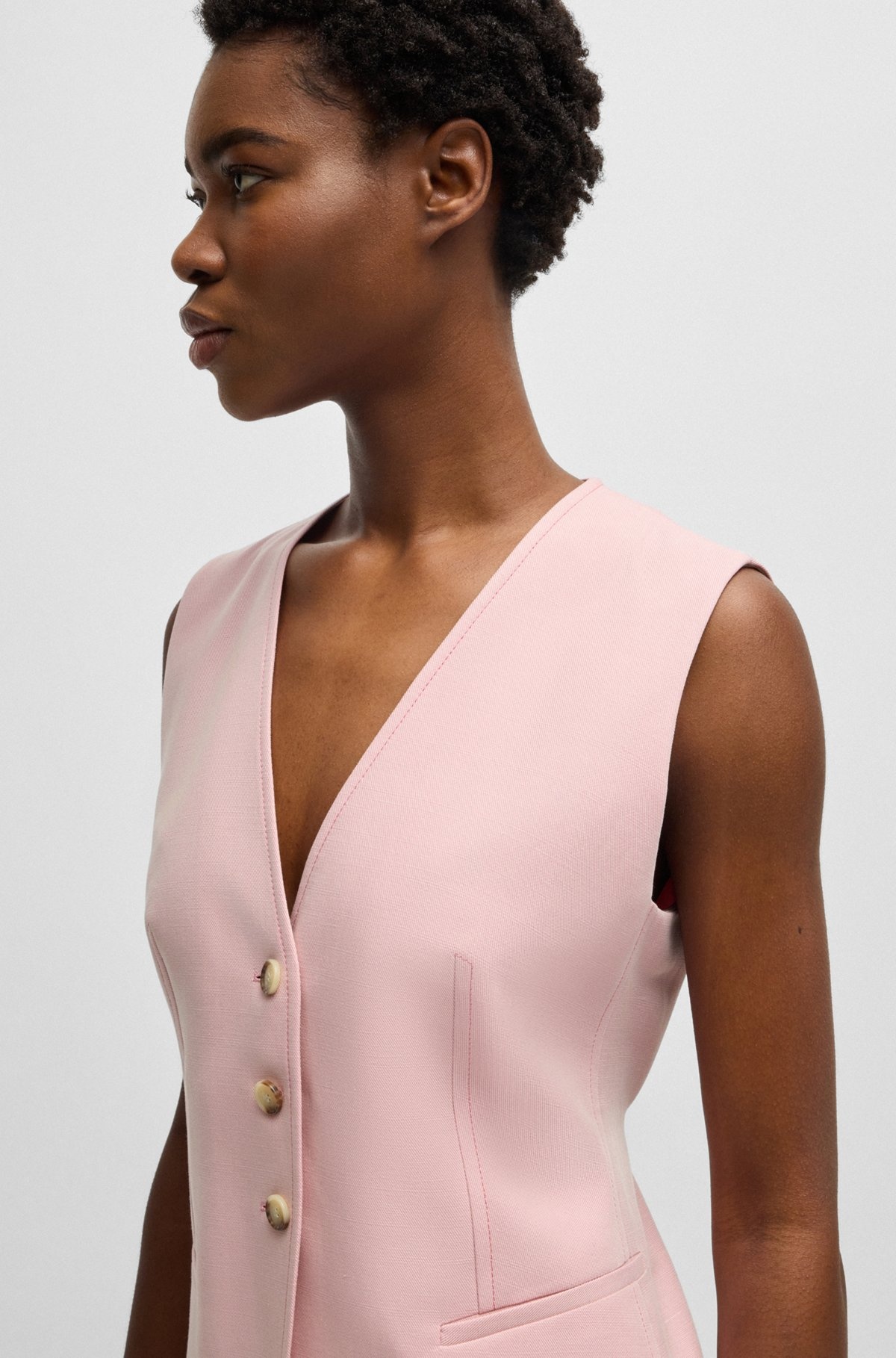 SINGLE-BREASTED WAISTCOAT WITH ADJUSTABLE STRAP - 5