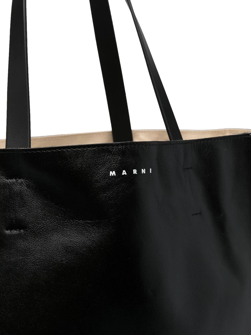 logo-print leather tote - 4