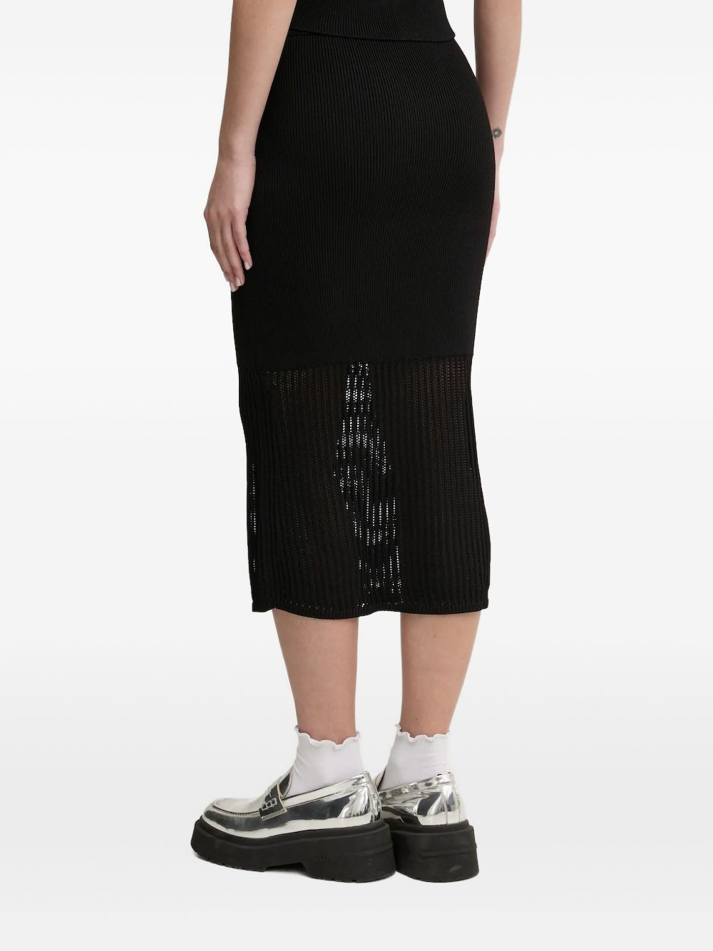 ribbed midi skirt - 2