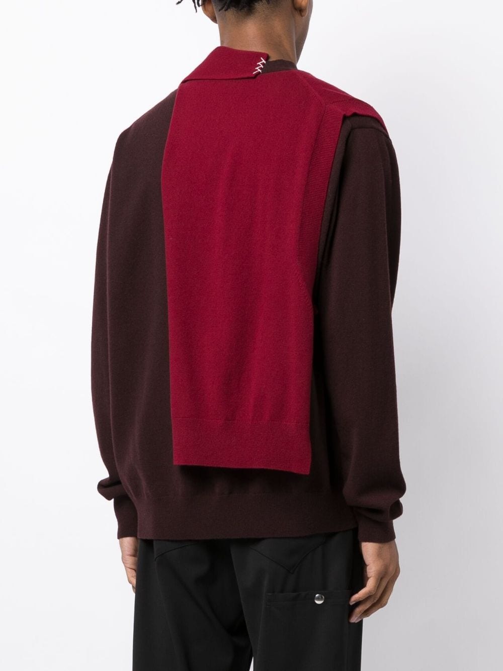 asymmetric wool cardigan - 4