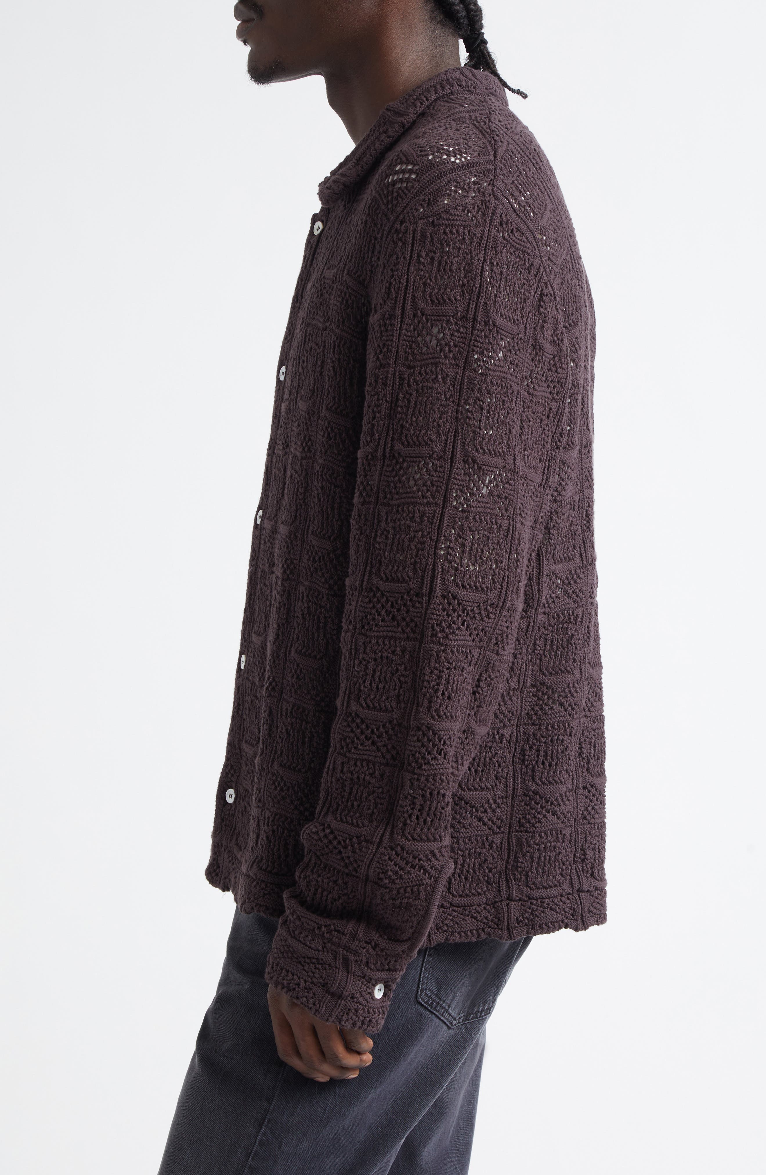Séfr Myles Knit Overshirt in Heavy Roast Knit at Nordstrom - 3