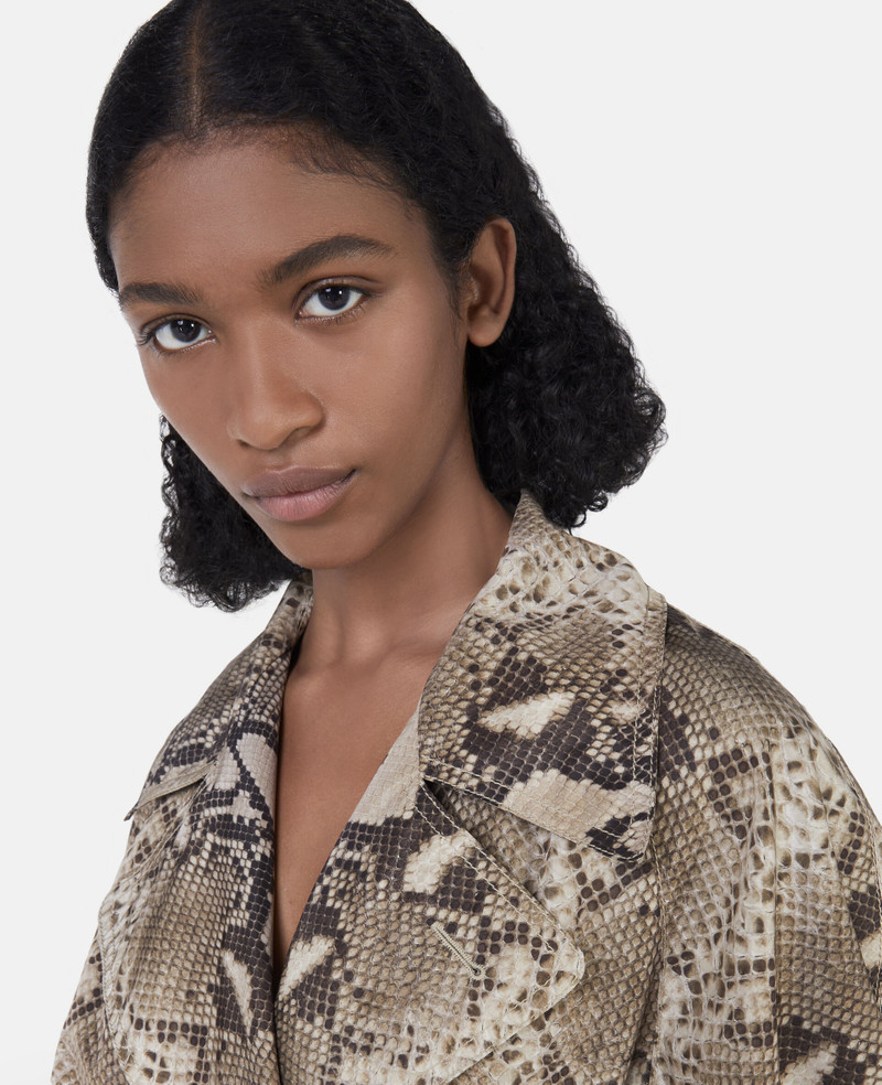 Python Print Belted Trench Coat 4