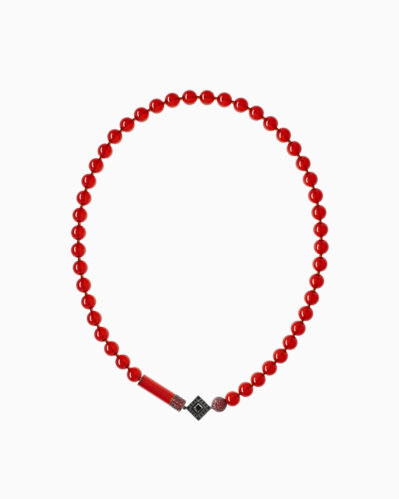 TAMARA NECKLACE IN 18K GOLD, CARNELIAN AND SAPPHIRES - 1