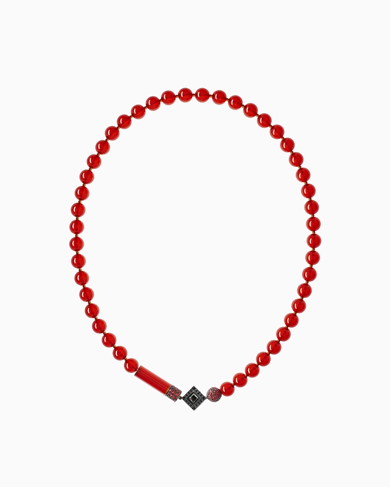 TAMARA NECKLACE IN 18K GOLD, CARNELIAN AND SAPPHIRES 1