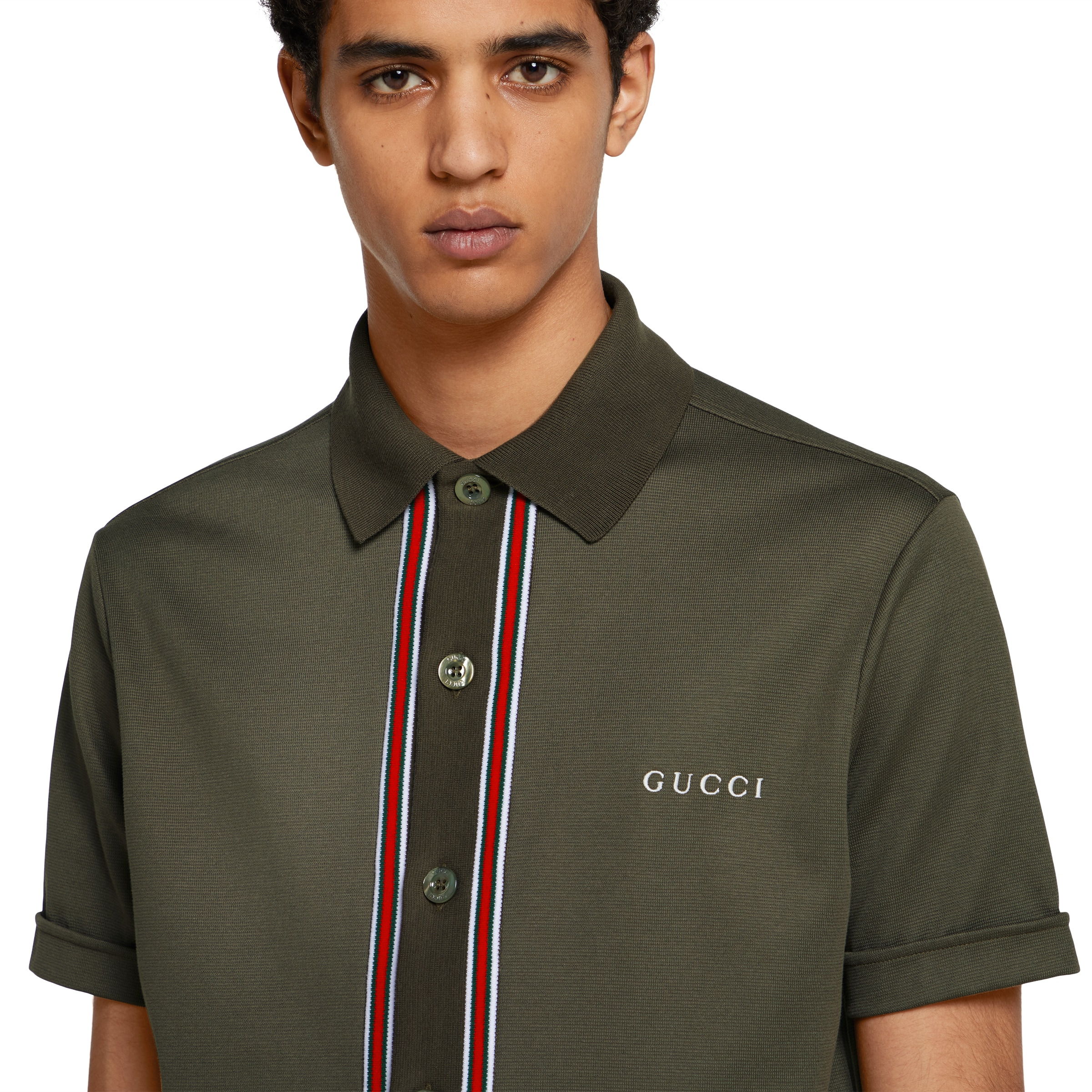 Cotton piquet polo shirt with embroidery - 5
