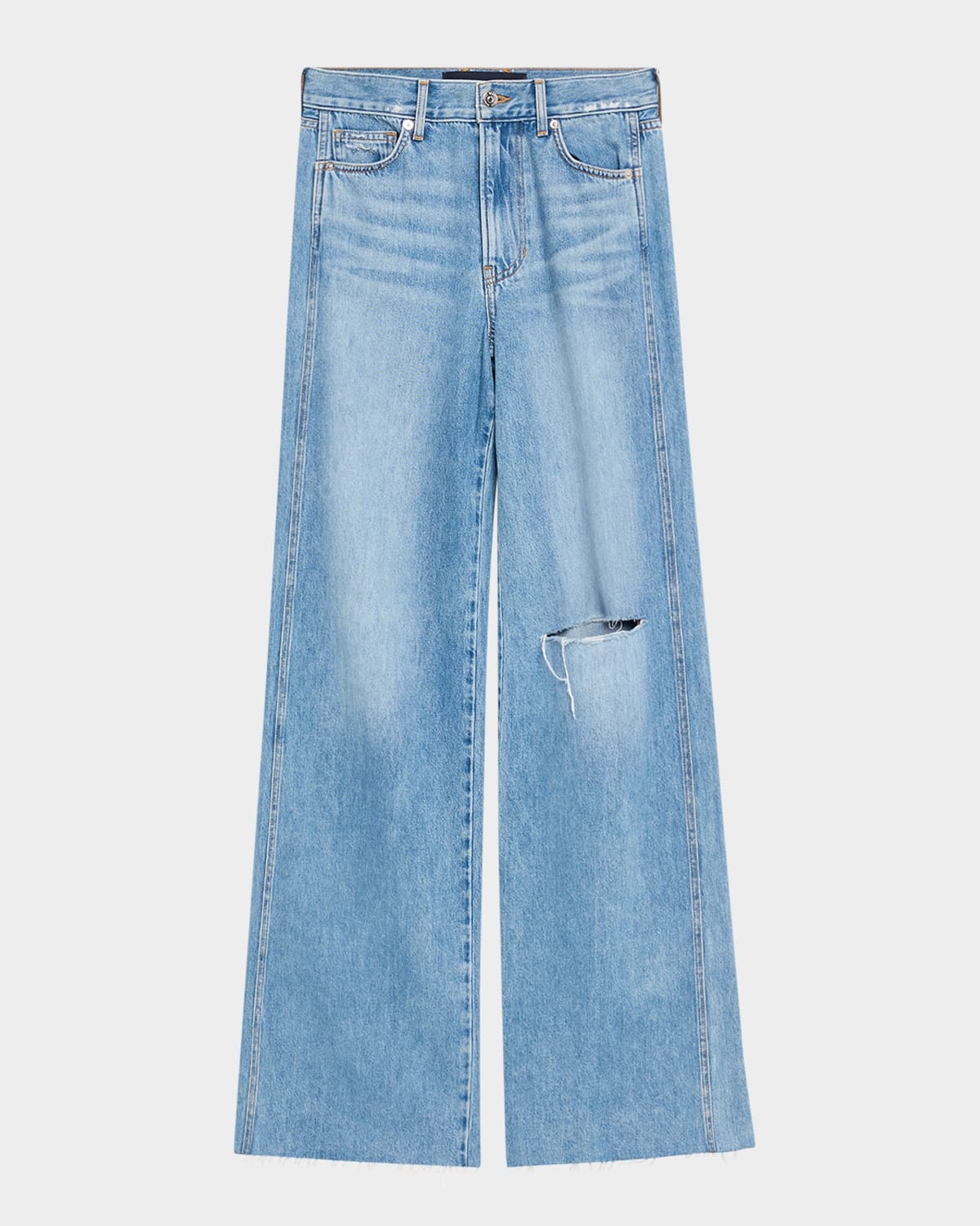 Kasey Mid-Rise Wide-Leg Jeans - 1