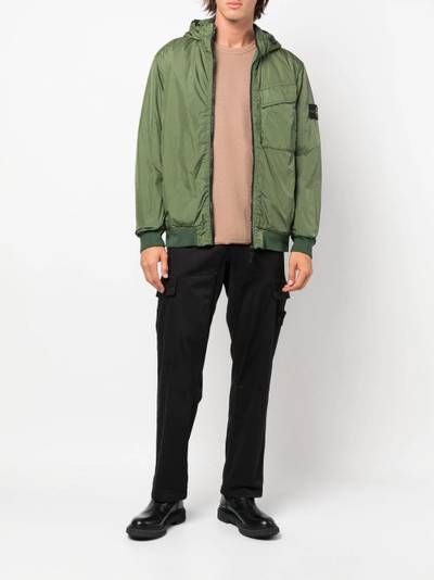 Stone Island logo-patch zip-fastening jacket outlook