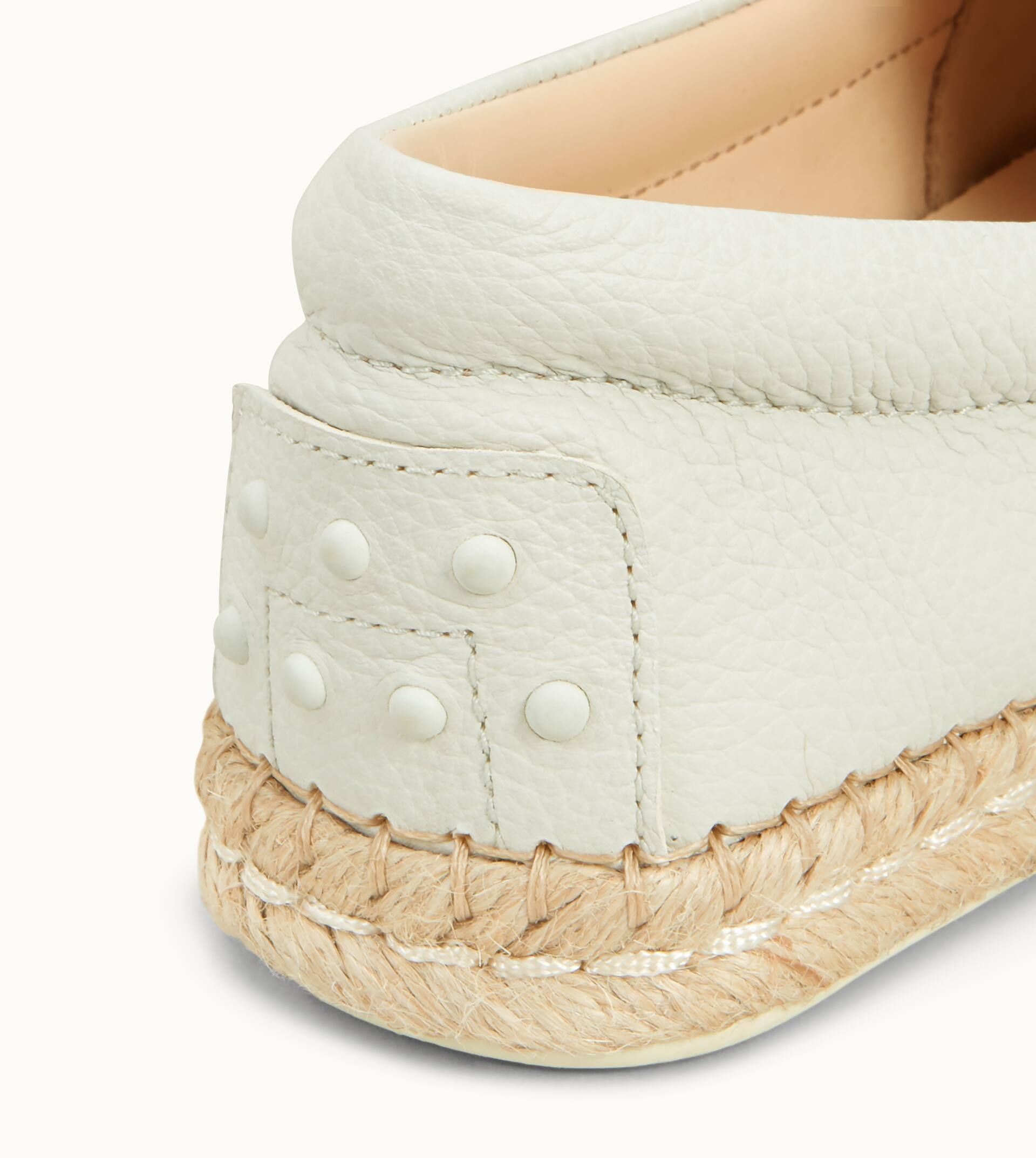 SLIP-ONS IN LEATHER - OFF WHITE, BEIGE - 6