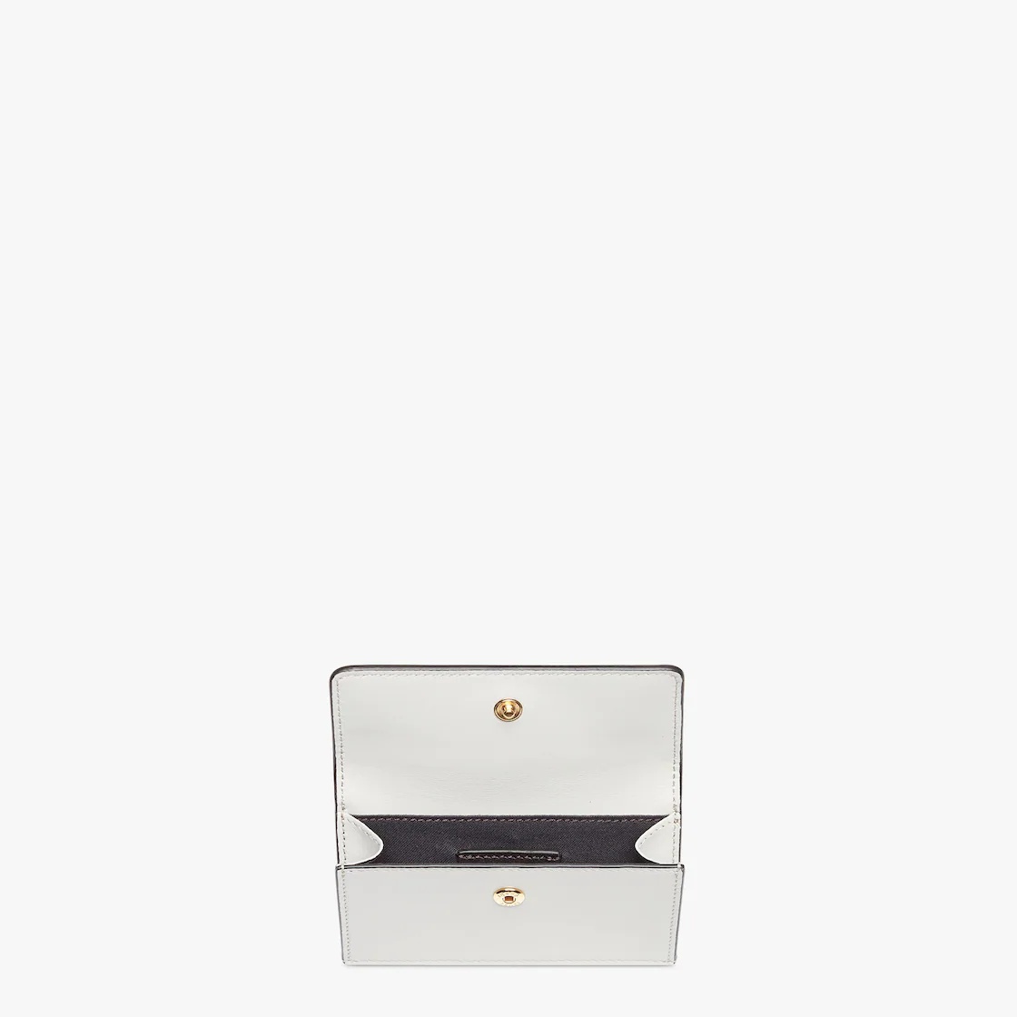 Fendi Roma card holder with three card slots and coin pocket with press-stud button. Made of light g - 3
