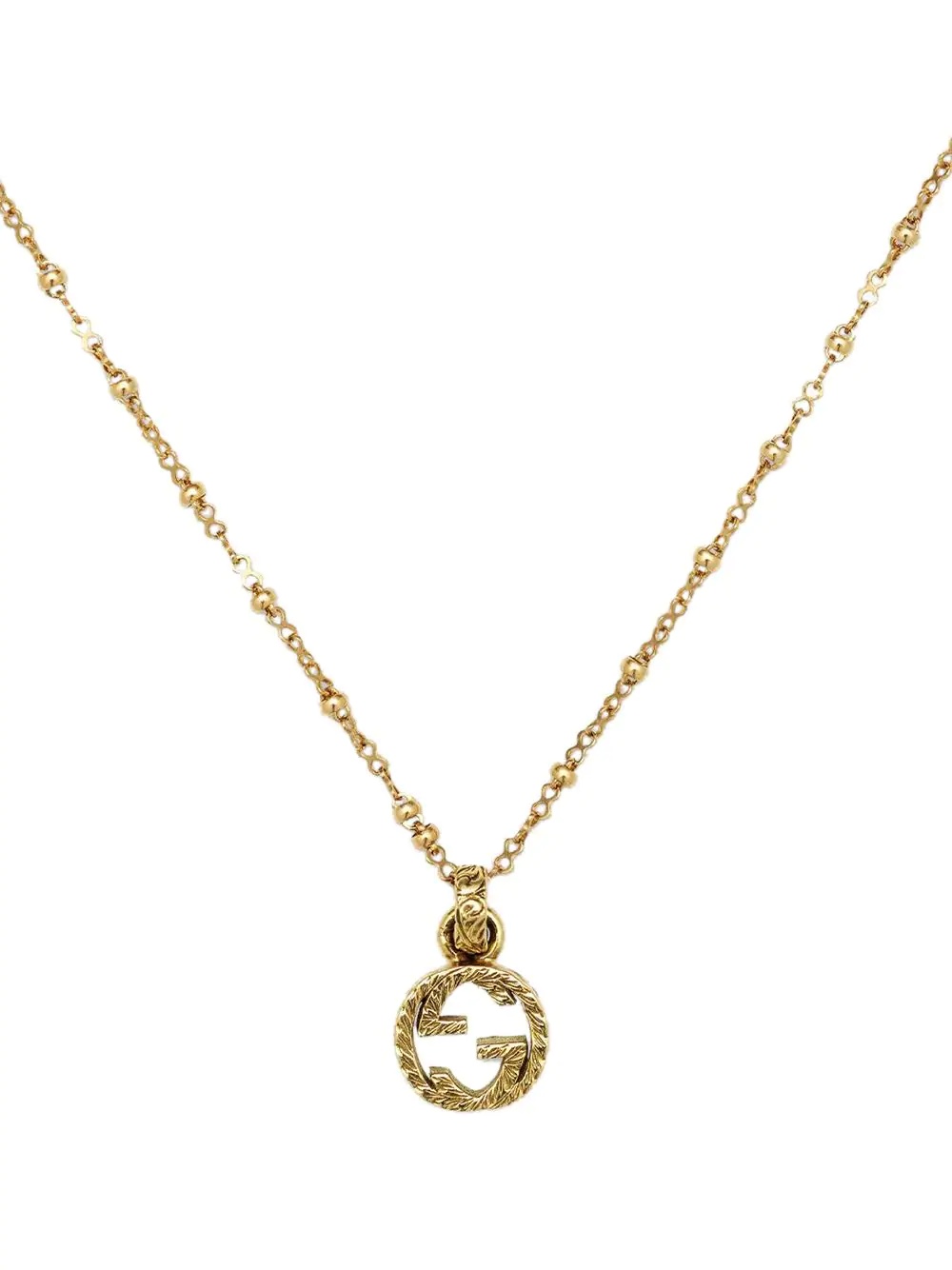 18kt gold interlocking G necklace - 3